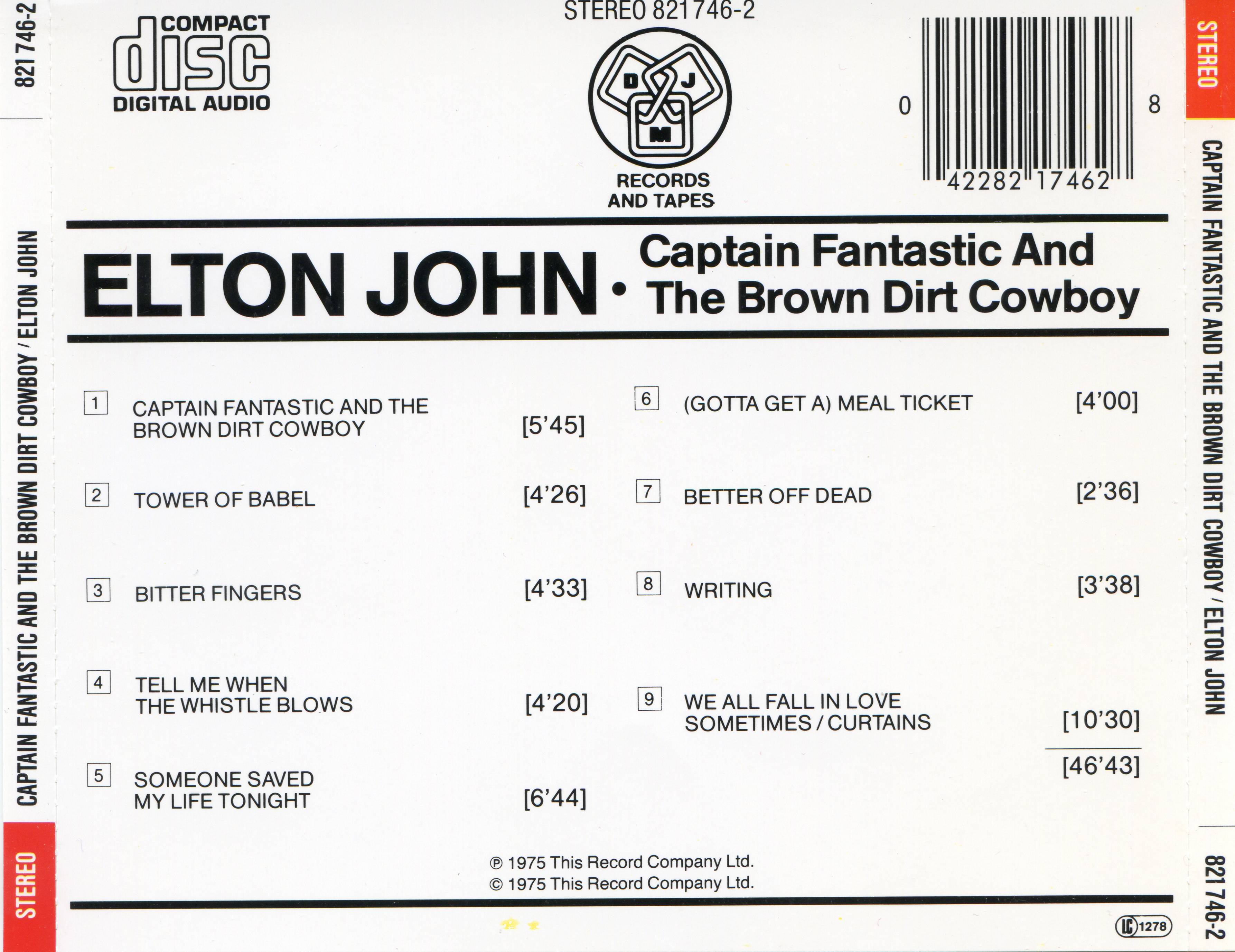 Elton John Captain Fantastic And The Brown Dirt Cowboy [ak d]